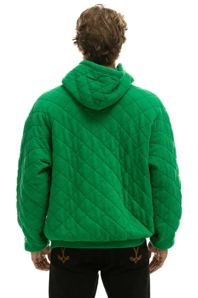 Quilted Relaxed Pullover Hoodie 8211 Kelly Green WomenMen Aviator Nation Hoodies