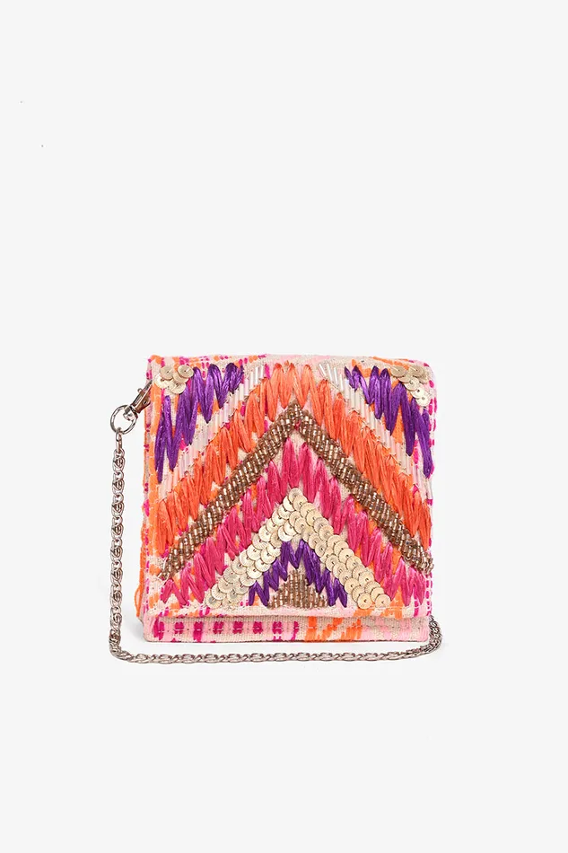 Raffia Embellished Gloria Clutch Women Clutches America and Beyond