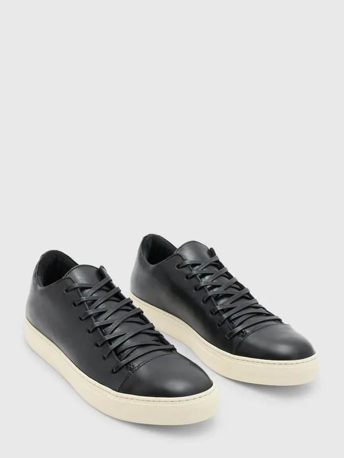 REED LOW TOP SNEAKER Black Men John Varvatos Leather Sneakers