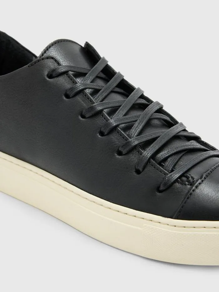 REED LOW TOP SNEAKER Black Men John Varvatos Leather Sneakers