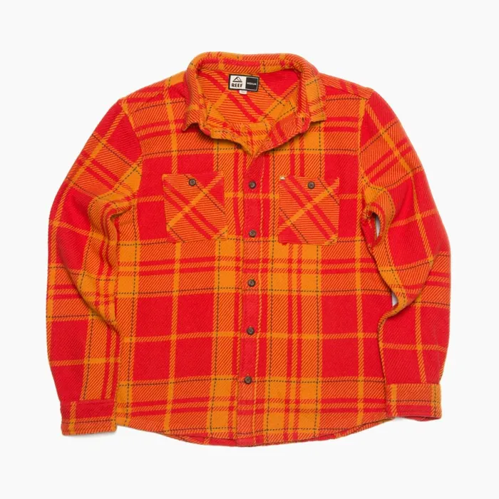 Reef Orson Long Sleeve Woven Shirt Chili Men Outerwear Reef Orson Long Sleeve Woven Shirt Chili Men Outerwear