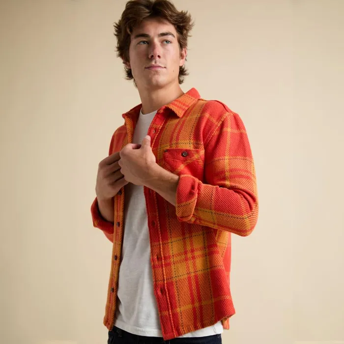 Reef Orson Long Sleeve Woven Shirt Chili Men Outerwear Reef Orson Long Sleeve Woven Shirt Chili Men Outerwear