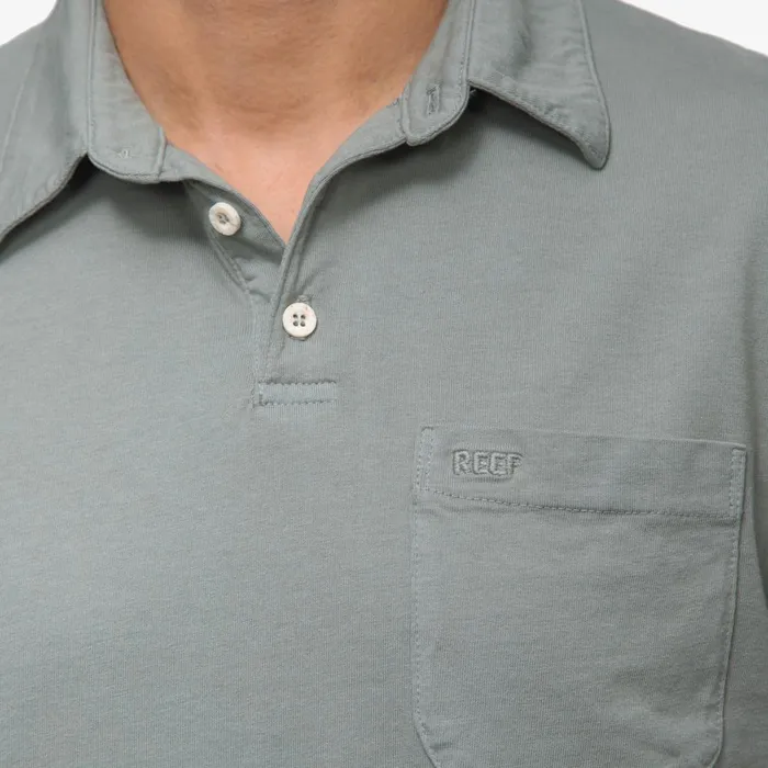 Reef Walker Short Sleeve Polo Chinois Green Men Shirts and TShirts Reef Walker Short Sleeve Polo Chinois Green Men Shirts and TShirts
