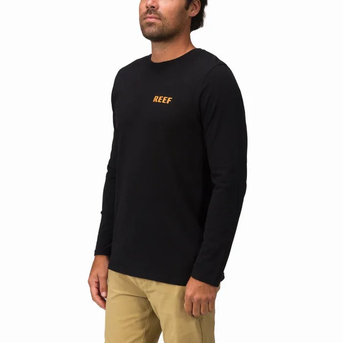 Reef Wellie 24 Long Sleeve Tee Black Men Shirts and TShirts