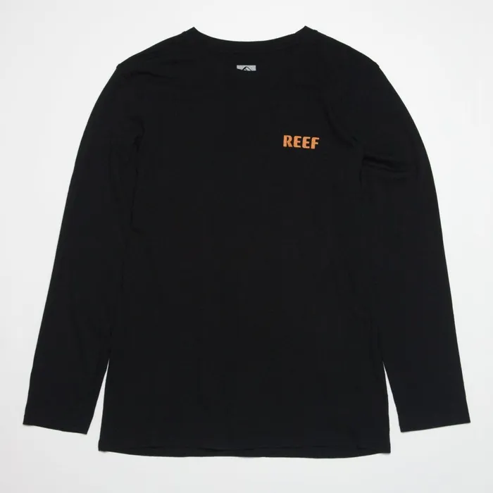 Reef Wellie 24 Long Sleeve Tee Black Men Shirts and TShirts