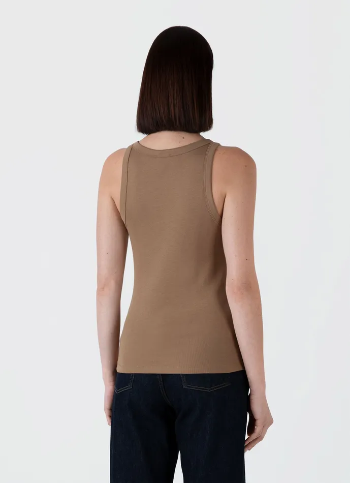 Ribbed Tank Top Almond Tshirts and Tops ussunspel Women Ribbed Tank Top Almond Tshirts and Tops ussunspel Women