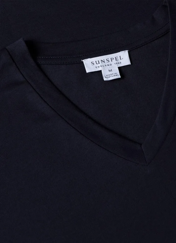 Riviera Midweight V Neck Tshirt Navy Men SUNSPEL Tshirts
