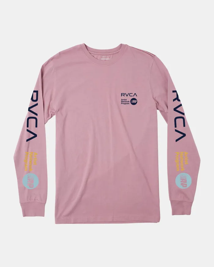 RVCA Artist Tees ANP Long Sleeve TShirt Lavender 8211 Men