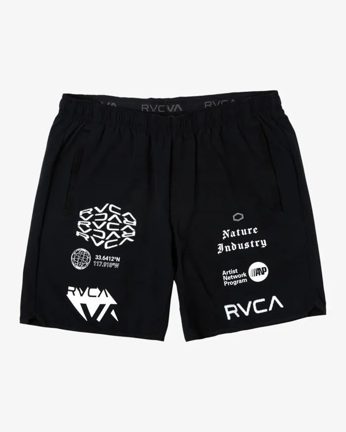RVCA Athletic Shorts Yogger Stretch Elastic Waist Shorts 17034 Black All Brand 8211 Men RVCA Athletic Shorts Yogger Stretch Elastic Waist Shorts 17034 Black All Brand 8211 Men