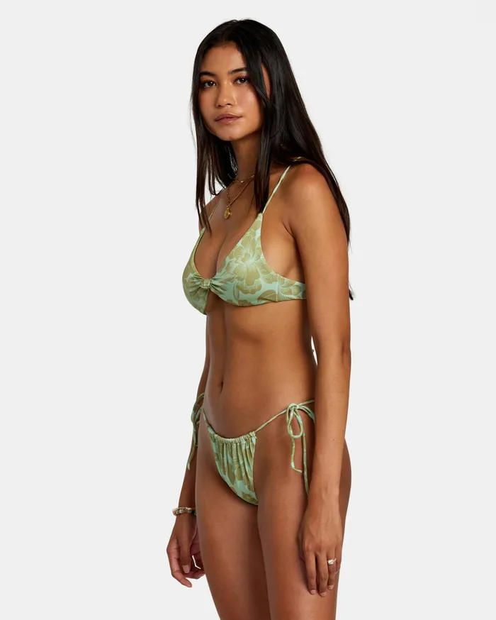 RVCA Bikini Tops Fine Lines Shimmer Crossback Bikini Top Seafoam 8211 Women