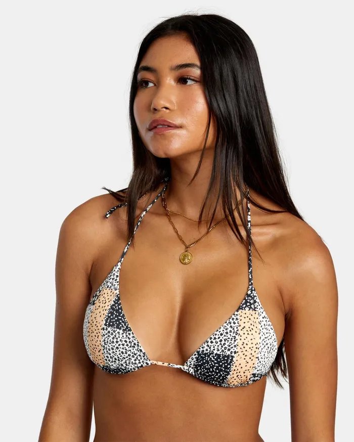 RVCA Bikini Tops Patchwork Triangle Bikini Top Multi 8211 Women