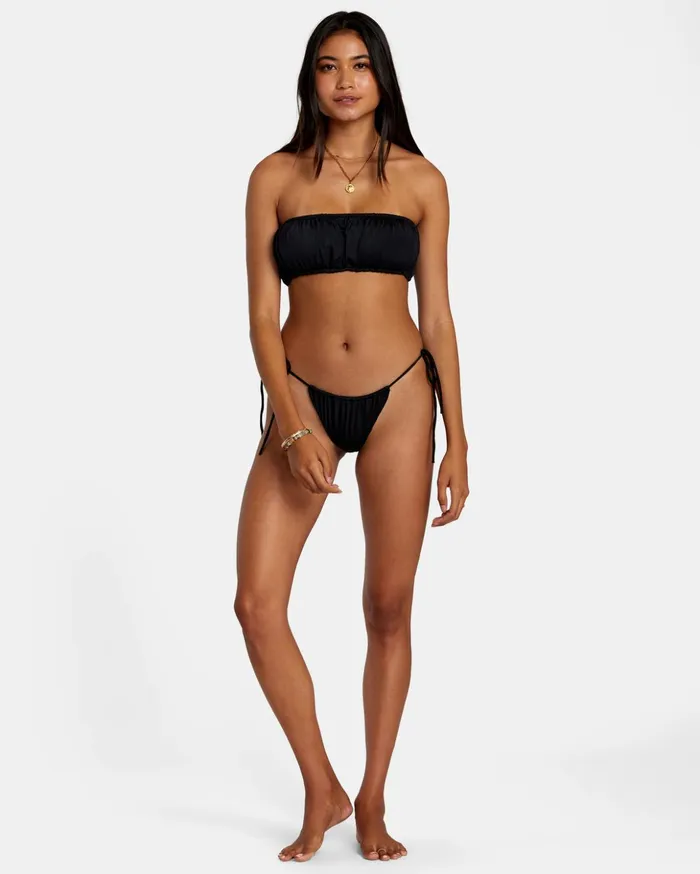 RVCA Bikini Tops Solid 2Way Bandeau Bikini Top Black 8211 Women