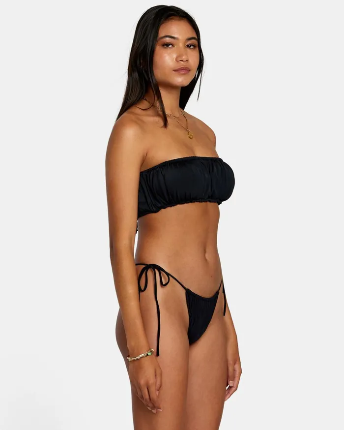 RVCA Bikini Tops Solid 2Way Bandeau Bikini Top Black 8211 Women