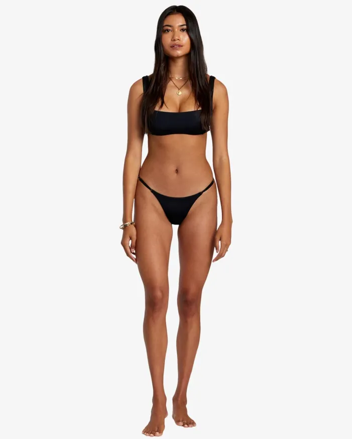 RVCA Bikini Tops Solid Square Bralette Bikini Top Black 8211 Women