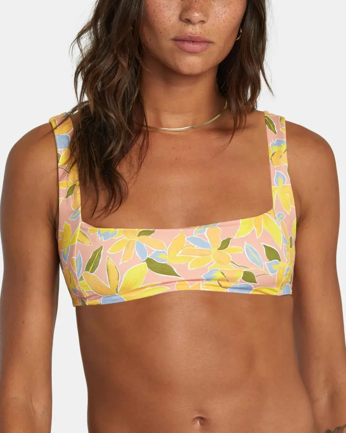 RVCA Bikini Tops Sunkissed Square Bralette Bikini Top Lilikoi 8211 Women