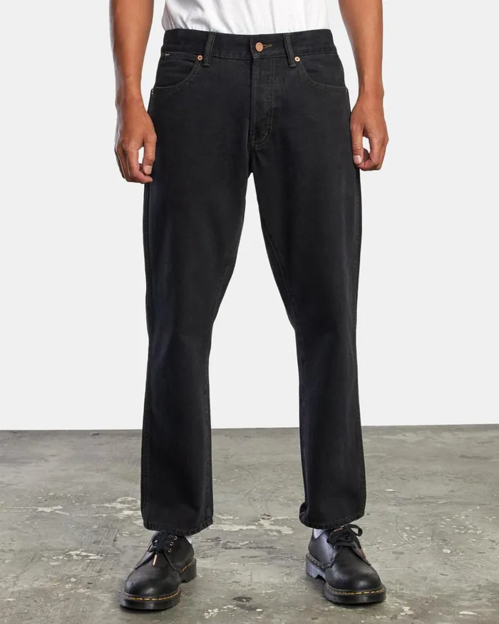 RVCA Denim New Dawn Straight Fit Denim Jeans Black Rinse 8211 Men