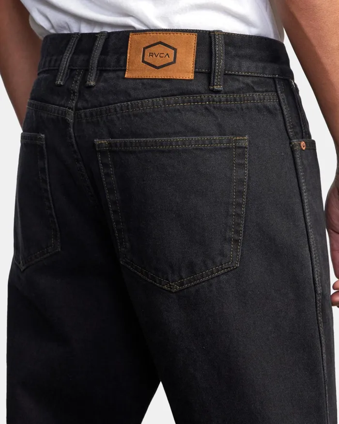 RVCA Denim New Dawn Straight Fit Denim Jeans Black Rinse 8211 Men