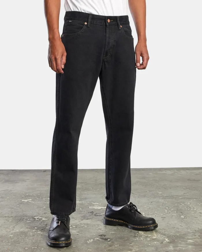 RVCA Denim New Dawn Straight Fit Denim Jeans Black Rinse 8211 Men