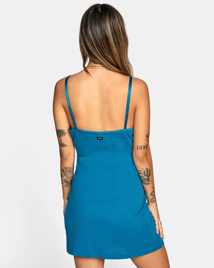 RVCA Dresses Rompers Just Friends Pointelle Midi Dress Snorkel Blue 8211 Women RVCA Dresses Rompers Just Friends Pointelle Midi Dress Snorkel Blue 8211 Women