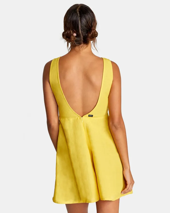 RVCA Dresses Rompers Linen Shifty Romper Gold 8211 Women