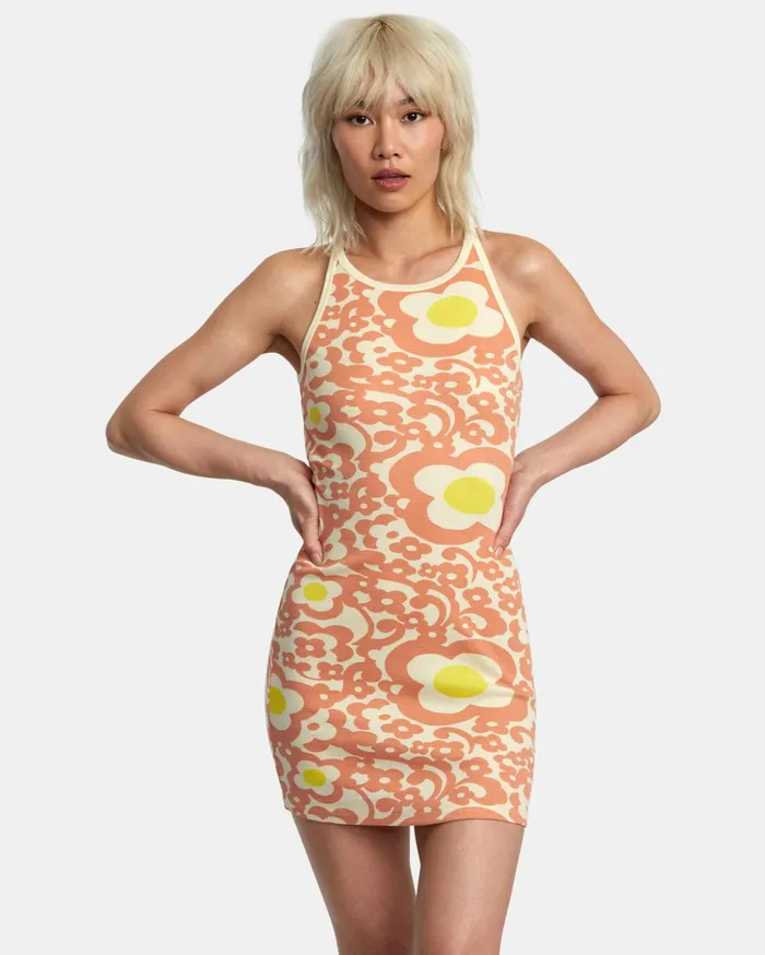 RVCA Dresses Rompers Stunner Rib Knit Dress Lemon 8211 Women
