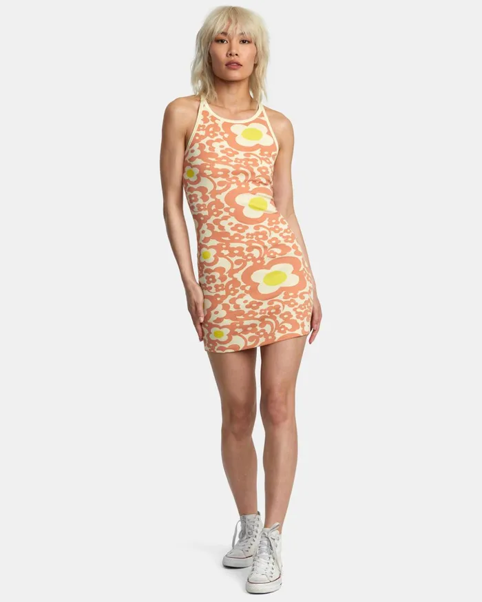 RVCA Dresses Rompers Stunner Rib Knit Dress Lemon 8211 Women