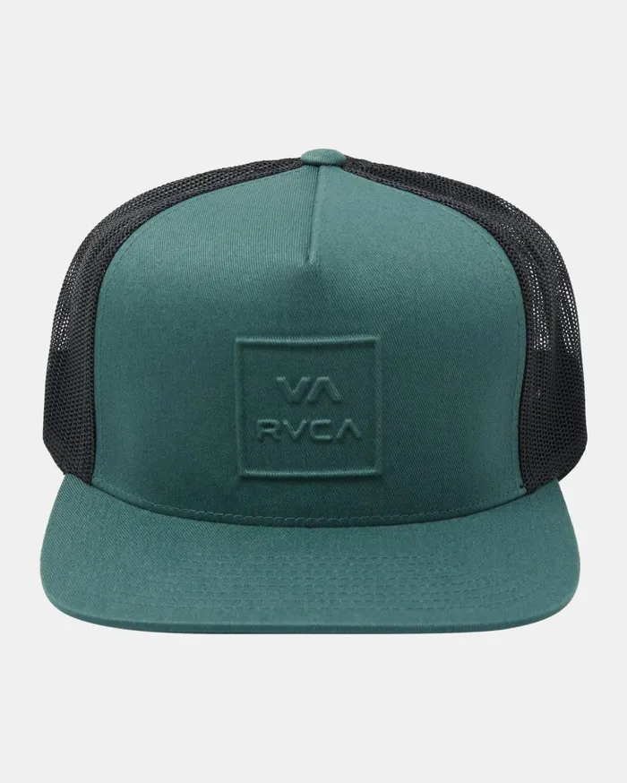 RVCA Hats Beanies VA Atw Embossed Trucker Hat Aloe 8211 Men
