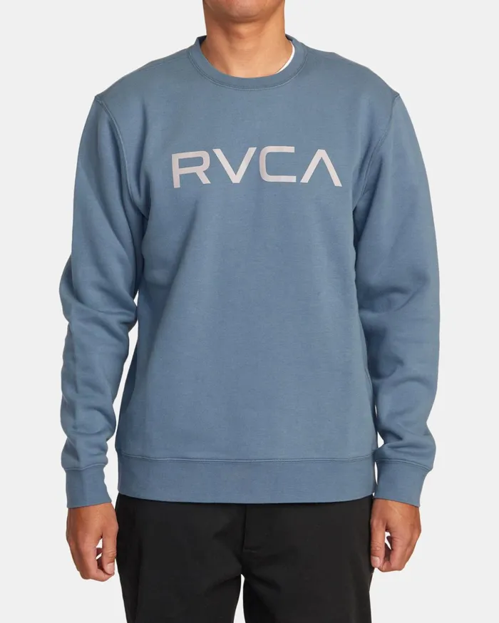 RVCA Hoodies Sweatshirts Big RVCA Crewneck Sweatshirt Industrial Blue 8211 Men