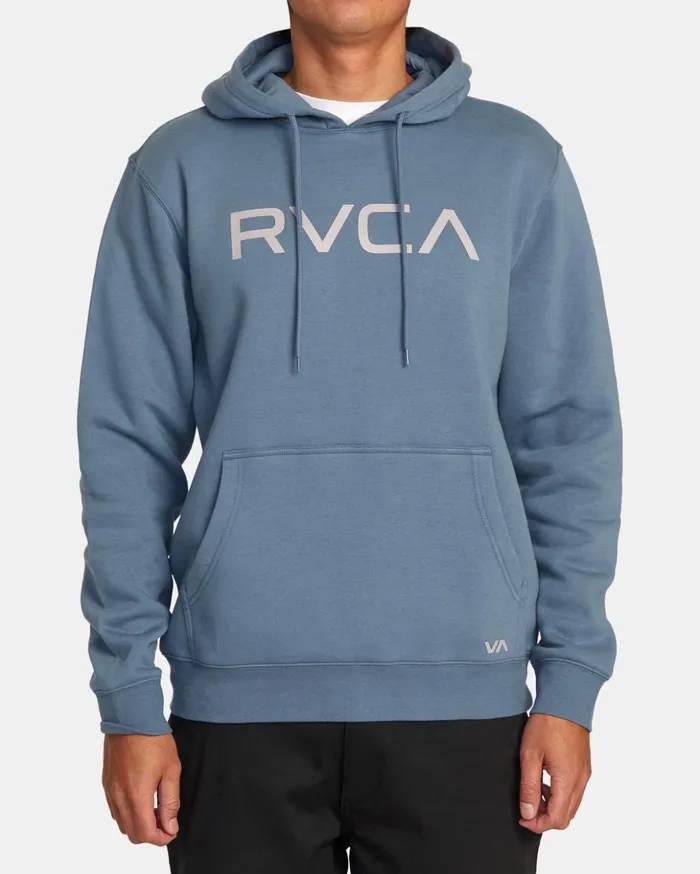 RVCA Hoodies Sweatshirts Big RVCA Pullover Hoodie Industrial Blue 8211 Men