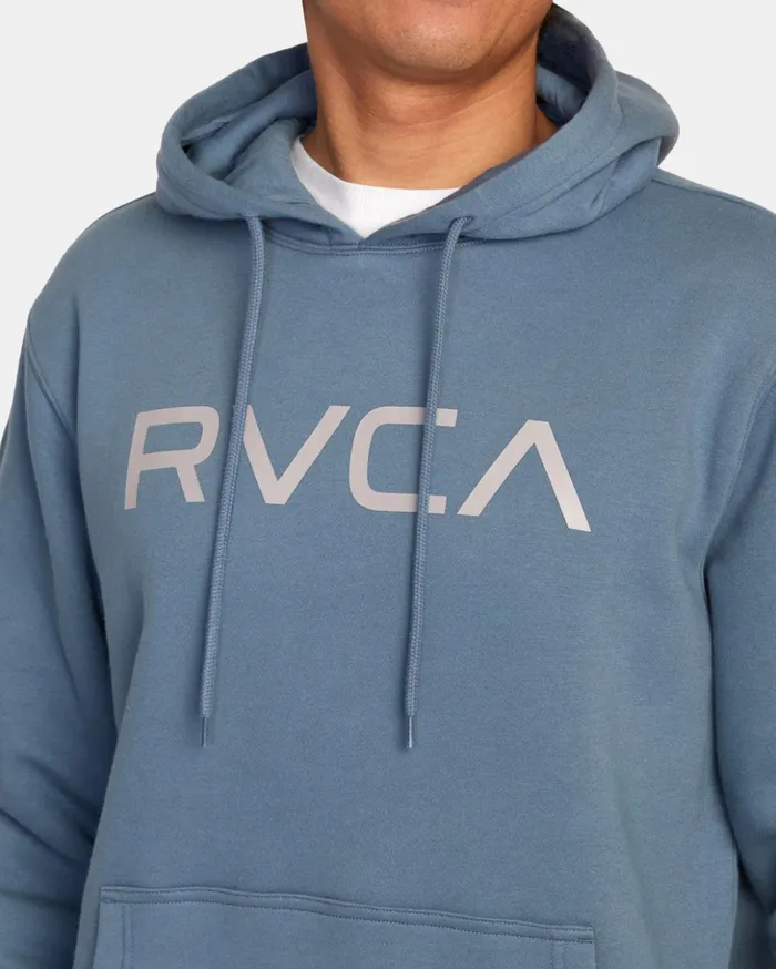 RVCA Hoodies Sweatshirts Big RVCA Pullover Hoodie Industrial Blue 8211 Men