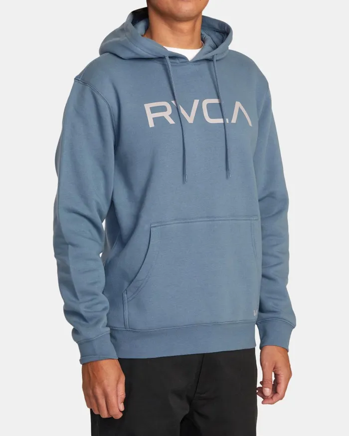 RVCA Hoodies Sweatshirts Big RVCA Pullover Hoodie Industrial Blue 8211 Men
