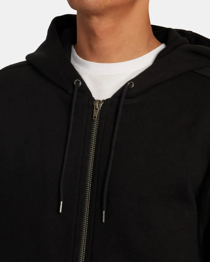 RVCA Hoodies Sweatshirts Chainmail ZipUp Hooded Sweatshirt Black 8211 Men