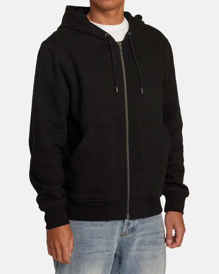 RVCA Hoodies Sweatshirts Chainmail ZipUp Hooded Sweatshirt Black 8211 Men