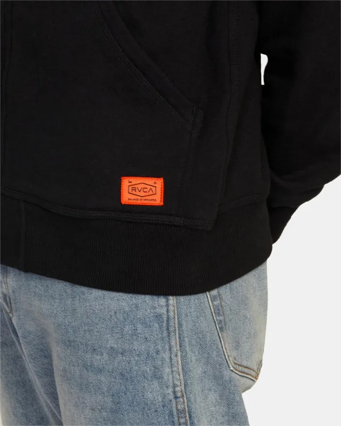 RVCA Hoodies Sweatshirts Chainmail ZipUp Hooded Sweatshirt Black 8211 Men