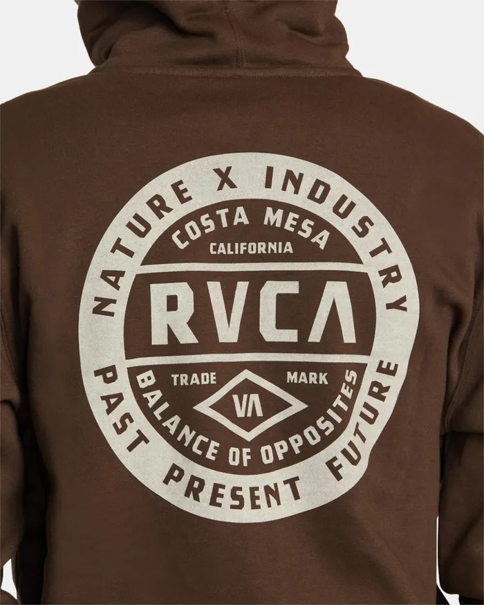 RVCA Hoodies Sweatshirts Standard Issue ZipUp Hoodie Chocolate 8211 Men