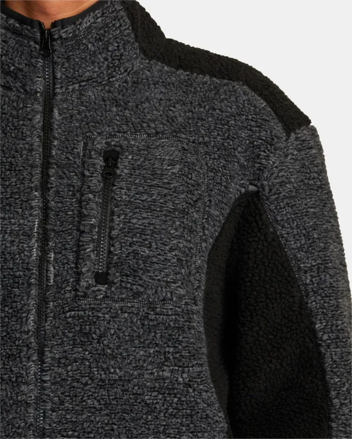 RVCA Hoodies Sweatshirts Zach Allen ZipUp Sherpa Jacket Black 8211 Men