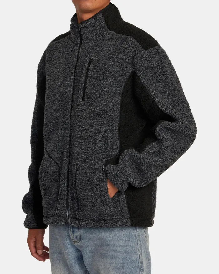RVCA Hoodies Sweatshirts Zach Allen ZipUp Sherpa Jacket Black 8211 Men