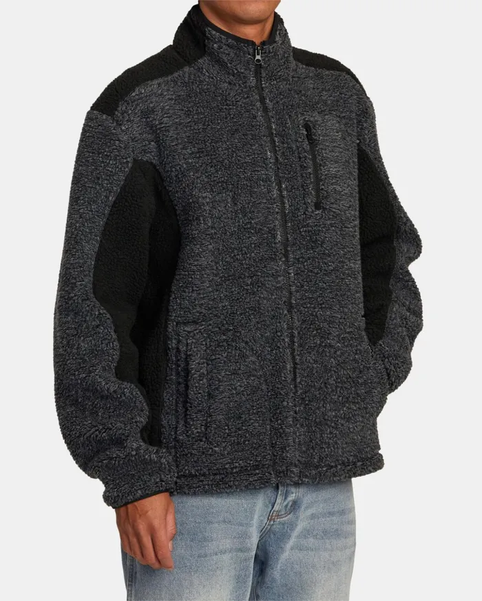 RVCA Hoodies Sweatshirts Zach Allen ZipUp Sherpa Jacket Black 8211 Men