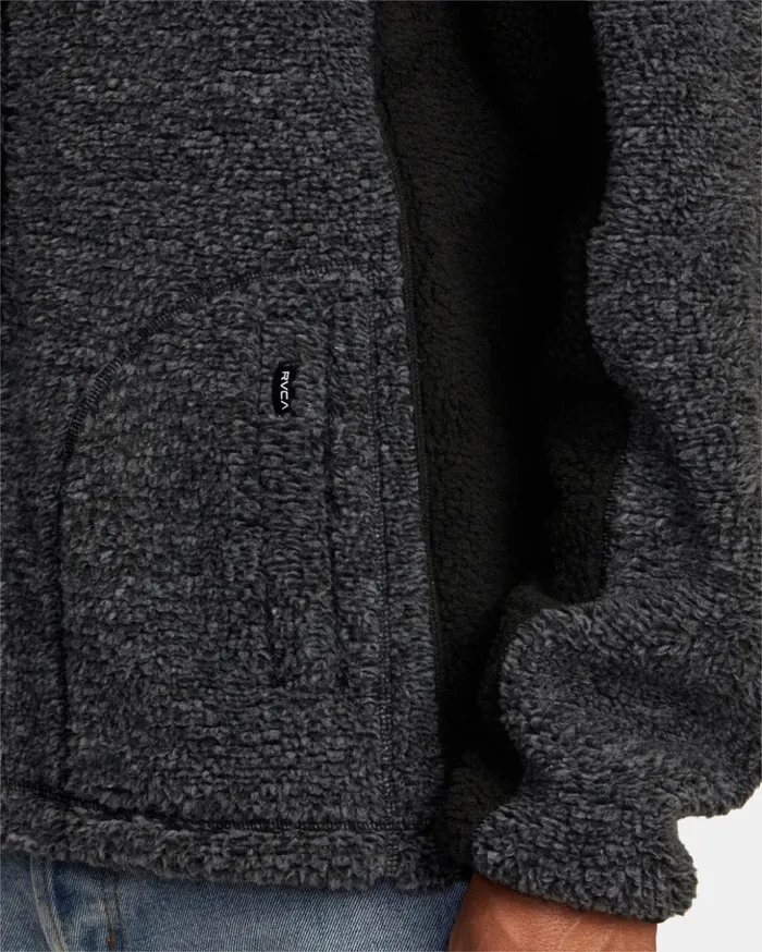 RVCA Hoodies Sweatshirts Zach Allen ZipUp Sherpa Jacket Black 8211 Men