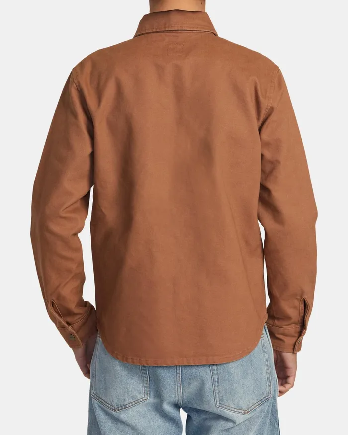 RVCA Jackets Chainmail Canvas Overshirt Rawhide 8211 Men
