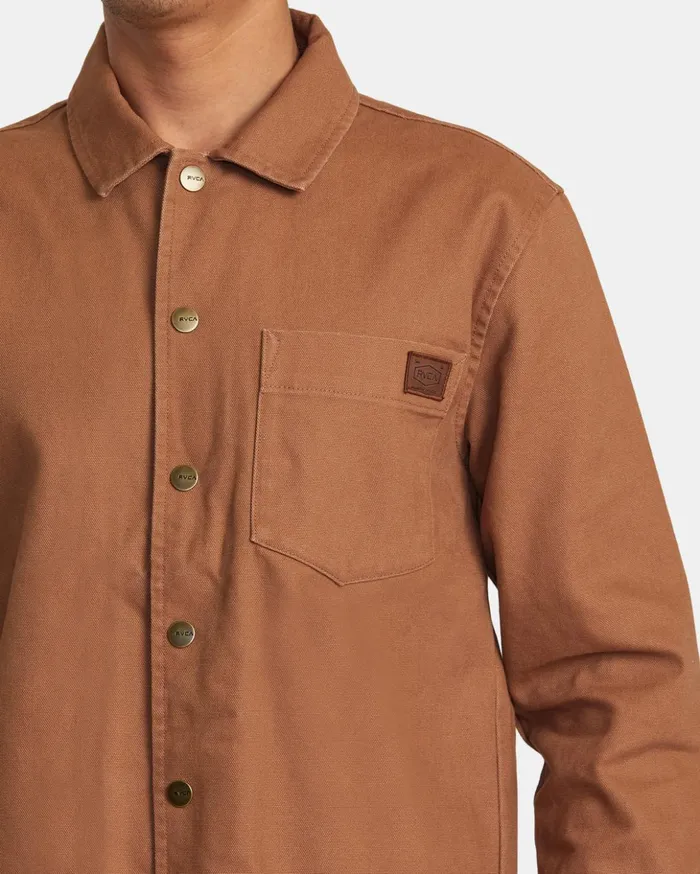 RVCA Jackets Chainmail Canvas Overshirt Rawhide 8211 Men
