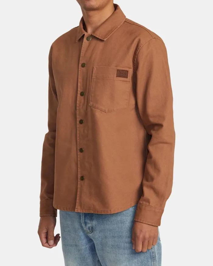 RVCA Jackets Chainmail Canvas Overshirt Rawhide 8211 Men
