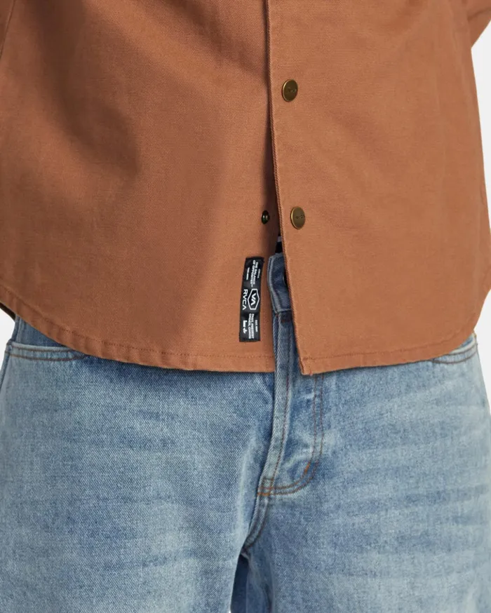 RVCA Jackets Chainmail Canvas Overshirt Rawhide 8211 Men