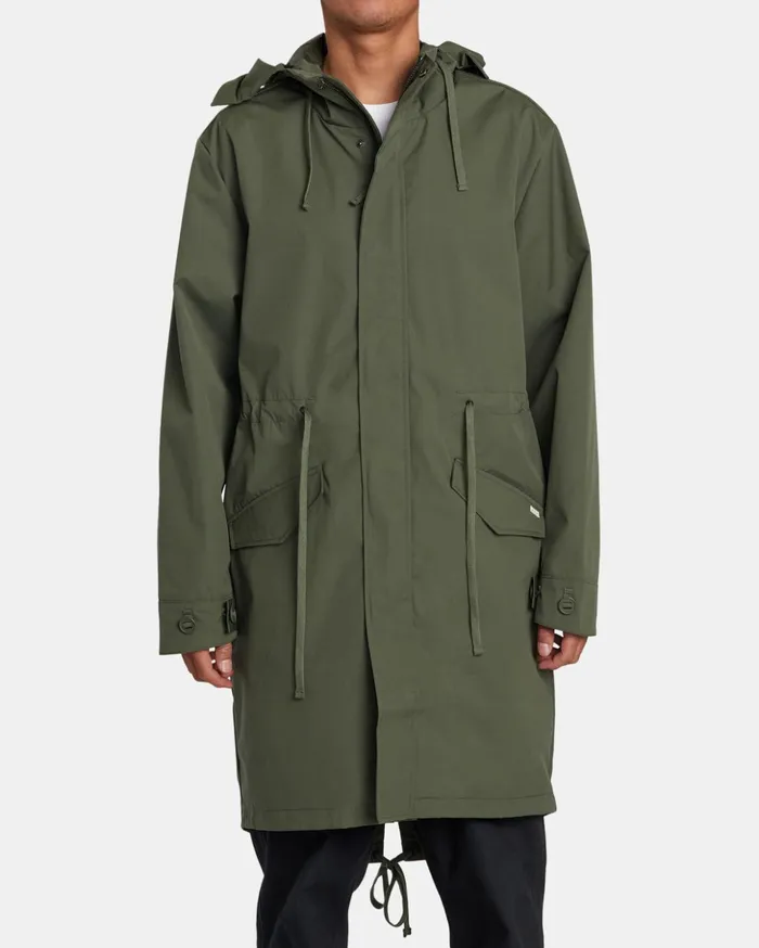 RVCA Jackets Fishtail Raincoat Cactus 8211 Men