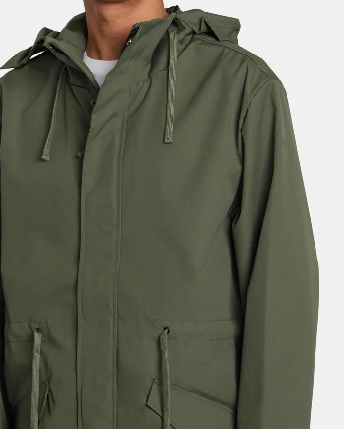 RVCA Jackets Fishtail Raincoat Cactus 8211 Men