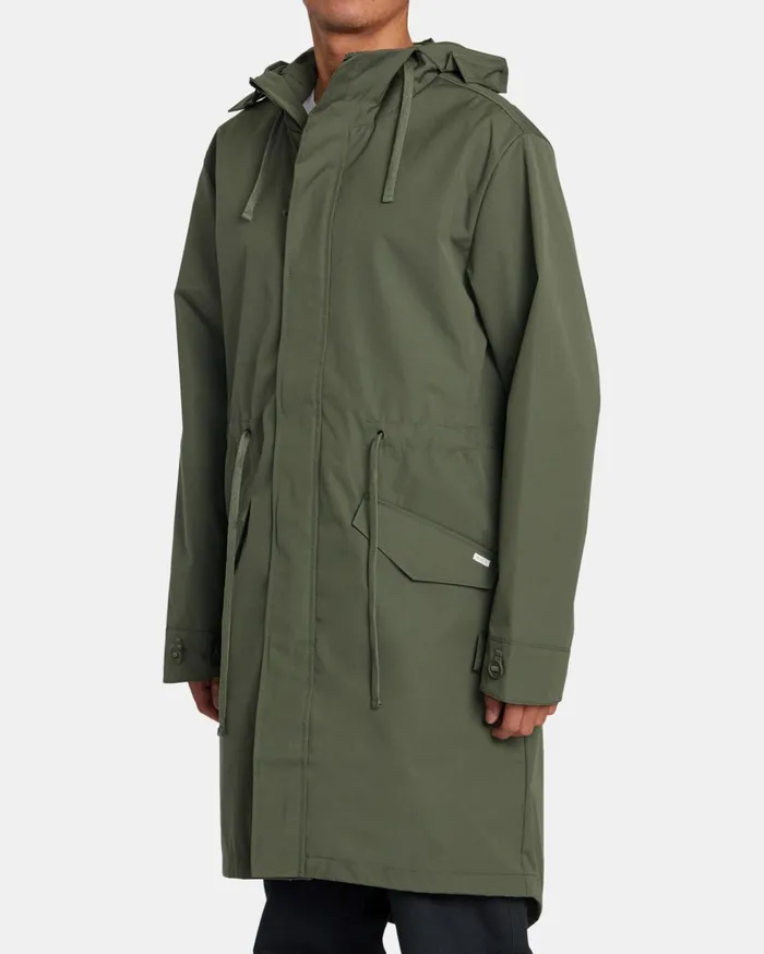 RVCA Jackets Fishtail Raincoat Cactus 8211 Men