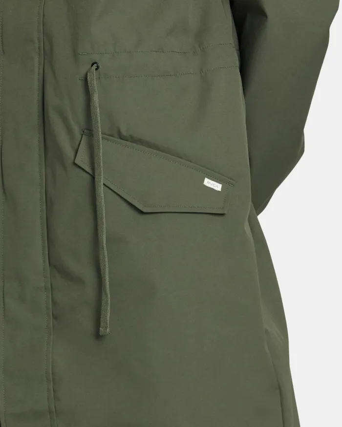 RVCA Jackets Fishtail Raincoat Cactus 8211 Men