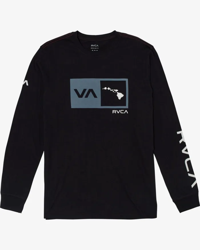 RVCA Long Sleeves ISLAND BALANCE BOX LS Black 8211 Men