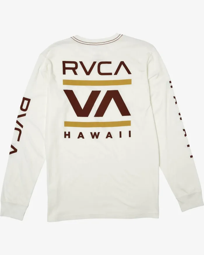 RVCA Long Sleeves ISLAND RADIO LS Antique White 8211 Men