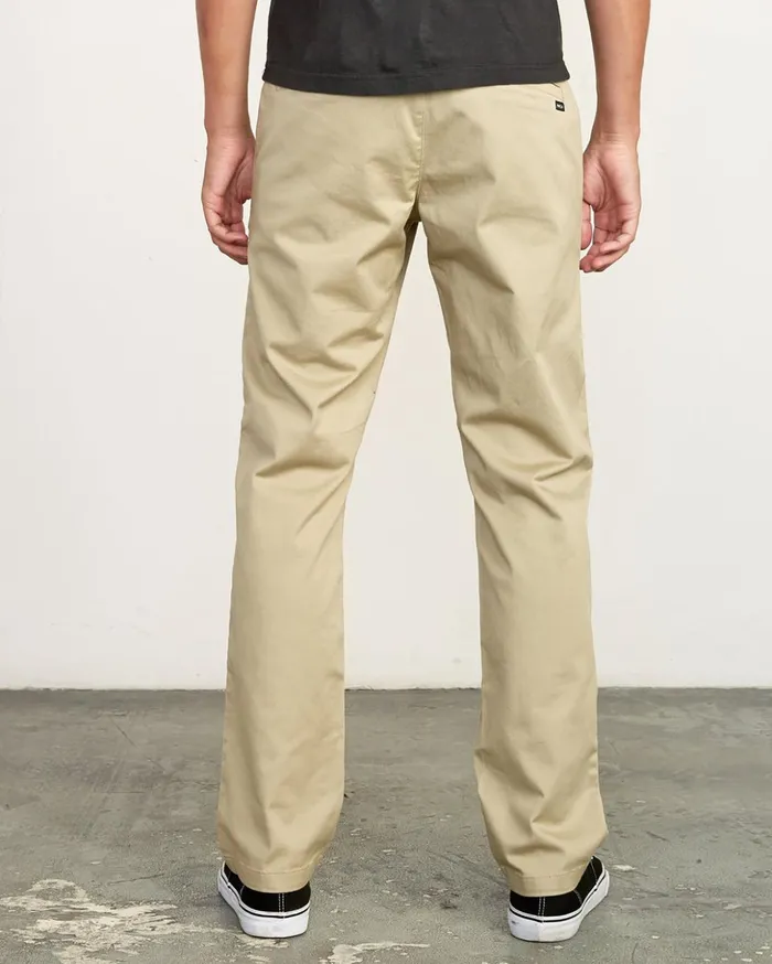 RVCA Pants The Weekend Stretch Straight Fit Pants Khaki 8211 Men